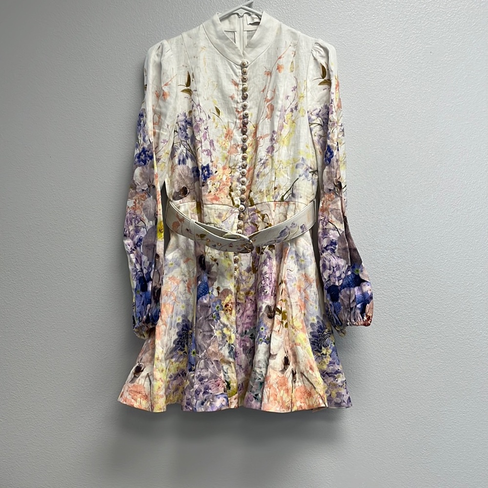 Rhythmic Belted Button-Front Minidress